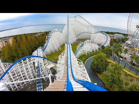 Hakugei Roller Coaster BACKWARDS! 4K POV Onride Nagashima Spaland Japan