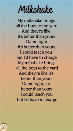 Milkshake song lyrics #song #milkshake #trending #tiktok #shorts #viral #ytshorts