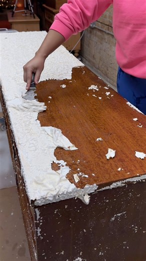 Wait till you see what’s under this paint 🤯 Comment “List” to get a link sent to your messages with all the supplies I used! #furniturerestoration #dressermakeover #midcenturymodernfurniture | Redesign by Bre