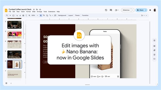 16K views · 256 reactions | Kick your presentation game up a notch or ten. With Nano Banana image editing in Google Slides, you can transform backgrounds & elevate images all with a simple prompt. | Google Workspace | Facebook