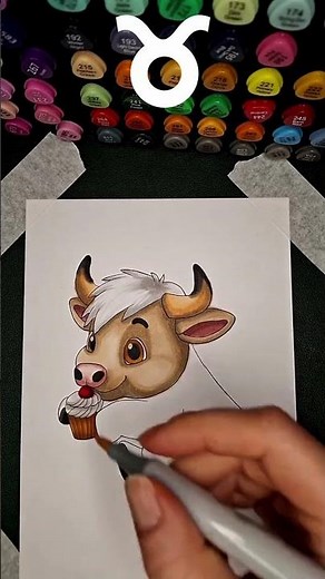 How I Drew This Cute Taurus Character with Markers | Zodiac Series