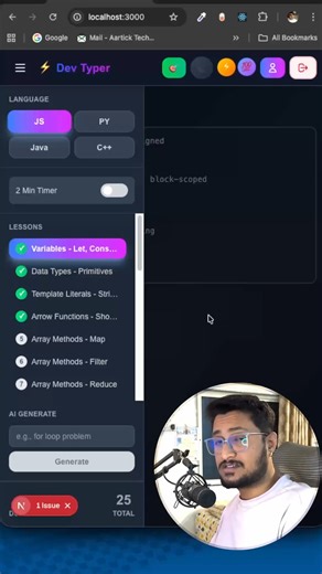 Tutedude on Instagram: "Day 29 of building Develoeper Focused Typing Platform Follow @tutedudeofficial for more #tutedude #tutedudeofficial #frontend #backend #fullstack #projects #developmentproject #codingprojects"