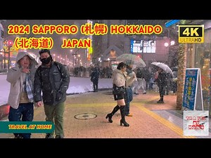 4k hdr japan travel 2024 l Heavy Snow Walk in Sapporo (札幌) Hokkaido（北海道）| Relaxing Natural ambience