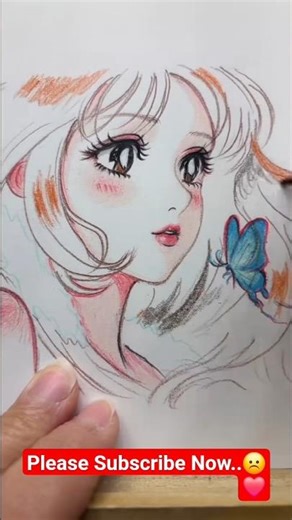Color Pencil Drawing ...👩😍| ‪@UkArtCafe‬ | #drawing | #simple drawing ❤️