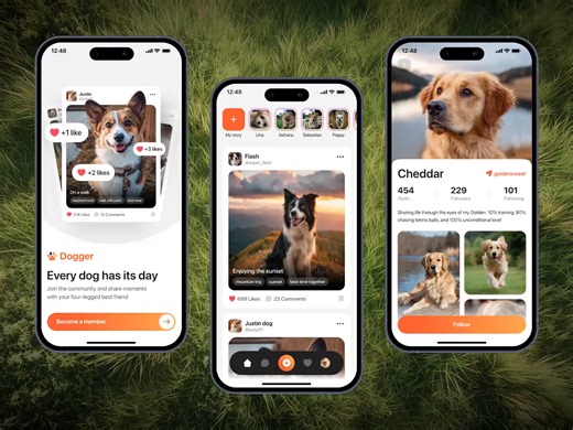 Social Network | Pet Community | Dog App | Mobile Interface | UI