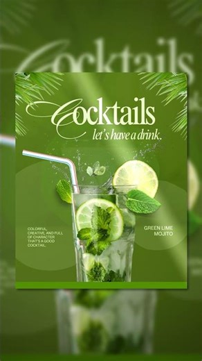 How to design an Aesthetic cocktail post in #canva #party