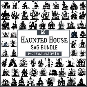 Halloween Haunted House SVG Vector Graphic (instant Download) - Etsy Canada