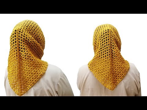 Easy and Quick Head Kerchief Crochet||Granny Stich Crochet Kerchief by shaizas crochet Episode-120