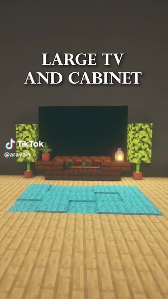 Minecraft Large TV and Cabinet Tutorial #Gaming #minecraft #Videogames #mc #minecraftbuilding #minecrafter #minecraftmemes #bow #coquette #fyp m
