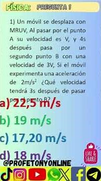 Kinematic Physics Course MRUV #physics #mruv #cinematics