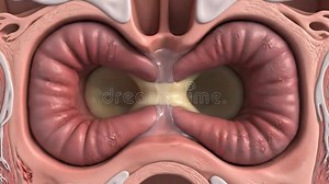 Nasal Cavity Anatomy Animation for Medical Explanation Depicting Healthy and Inflamed Sinuses with Fluid Buildup in a Detailed Stock Footage - Video of sinusitis, membrane: 415010892