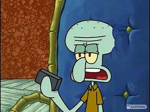 Squidward looking through channels (But are about boxes)