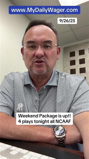 Weekend Package is up!! 4 plays tonight all NCAAF #espn #fyp #ncaaf #ncaafootball #gambling