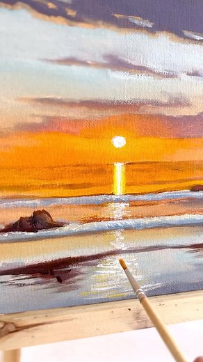 New painting tutorial available now on my channel. It’s a step by step oil painting of a sunset 🌅 beach cove 🌊. Happy painting 👨‍🎨 🎨 ✨. #paintingreel #oilpainting #landscapepainting #artreels #artreel #sunsetpainting #paintingtutorial | M STEWART PAINTINGS