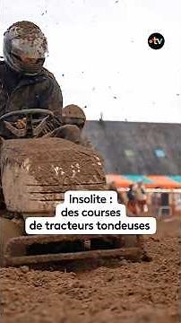 Unusual: a lawn tractor race!