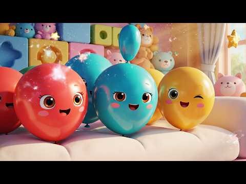 Seven Little Toy Balloons Float Float Float | Color Learning & Bedtime Songs for Kids