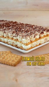 Benedetta Rossi on Instagram: "TIRAMISÙ GELATO CON BISCOTTI ORO SAIWA Una variante originale del classico tiramisù, golosa e facile da realizzare ❤️ Video ricetta in collaborazione con @orosaiwait INGREDIENTI PER LA BASE 125 g Biscotti Oro Saiwa Oro Classico PER LA CREMA 500 ml panna fresca fredda 250 g mascarpone 150 g latte condensato PER LA BAGNA caffè q.b. PER LA DECORAZIONE cacao amaro q.b. PROCEDIMENTO In una ciotola montiamo la panna (usiamola fredda di frigo). Quando è ben montata e soda