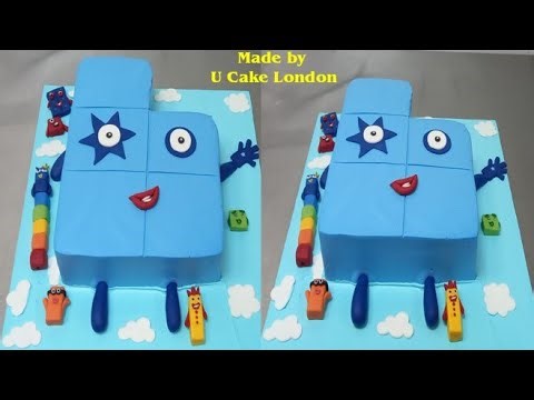 How to make a number blocks cake for 5th birthday with fresh cream