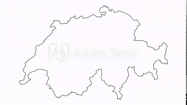 2D Switzerland map drawing animation, visual expression, for presentation, 4k 60 fps
