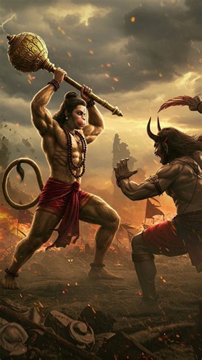 HanumanJi VsRavan Sena 😱💪 #hanuman​#ram​#ramayan​#ravan​ #facts​#shorts​#youtubeshorts​ #hindugod​🚩🚩