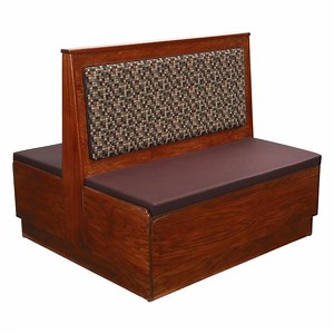 American Tables & Seating 46" Long Plain Back Platform Seat Double Wood Booth - 42" High