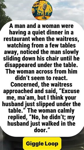 Waitress Spots Something Strange Under The Table#funny #joke #humor