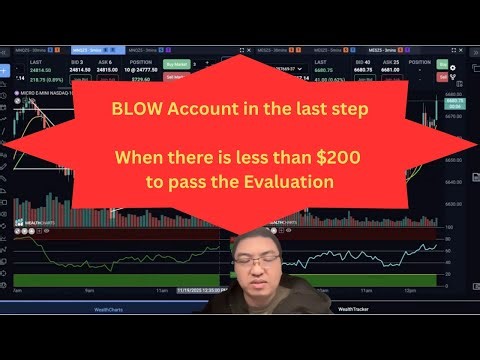 Live Day Trading MNQ and MES | Blow my account when there is less than $200 to pass the evaluation!