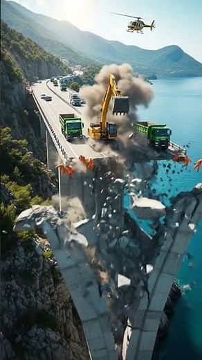 Massive Bridge Collapse Disaster: Trucks Fall 2025