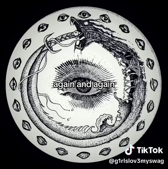 #ouroboros an ancient symbol depicting a serpent or dragon eating its own tail, representing the eternal cycle, where destruction serves as the foundation for new creation. It is a metaphor for the unity of opposites, such as light/darkness or life/death. now often used to describe recursive, self-consuming processes #symbolism #ancientegypt #fyp #targetaudience