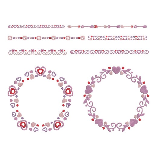 Heart Border Frame Embroidery Design, Love Valentine Decorative Border Machine Embroidery File, 8 Design, 9 Size, Instant Download - Etsy