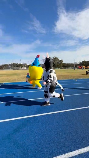 When the students thought the racing was done… our teachers stepped in with the most chaotic, hilarious inflatable relay ever! | Fruitvale ISD