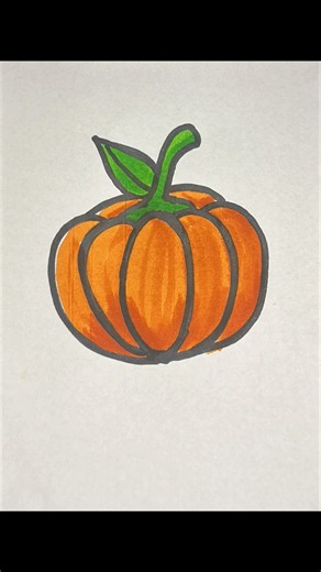 How to draw pumpkin 🎃 #drawing #art #easydrawing #cutedrawing