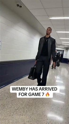 Wemby rocking the all black fit as he arrives for Game 7 of the WCF 👏