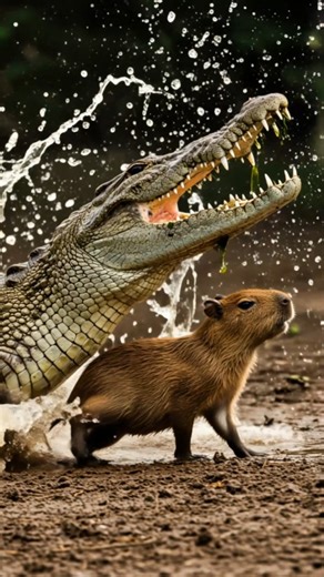 1.4K views · 20 shares | 鍊 Capybara Escapes Crocodile Ambush!  | Wild Attack Caught on Camera #CapybaraEscape #CrocodileAttack #WildlifeMoments | Story And Joke | Facebook