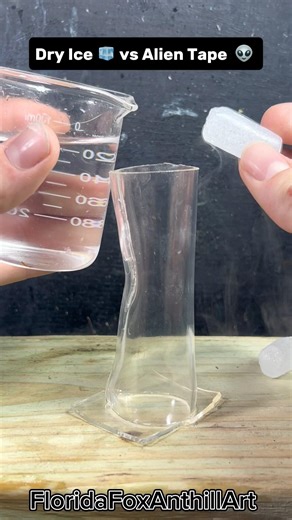Dry Ice 🧊 vs Alien Tape 👽 #Satisfying #Experiment #ASMR #DryIce #Science