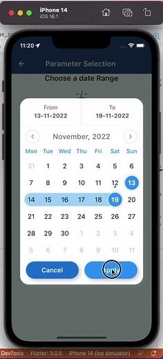 how to create a date range in flutter iOS and android | customise date range piker in flutter.