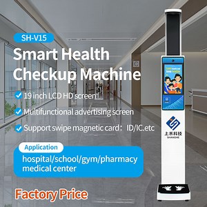 [Hot Item] Sh-V15 China Scale Manufacturers Body Scale Pharmacy Clinic Height and Weight BMI Machine 19 Inch LCD Touch Screen
