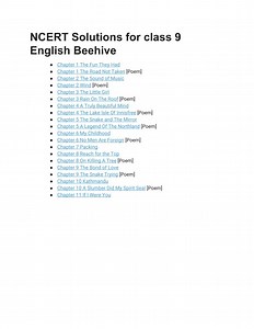 PPT - NCERT Solutions for Class 9 English Beehive PowerPoint Presentation - ID:7653886