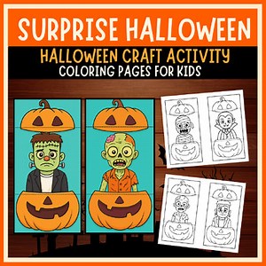 Surprise Halloween Coloring Pages for Kids | Halloween Craft Activity
