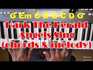 Hark The Herald Angels Sing Easy Piano Tutorial - Chords & Melody