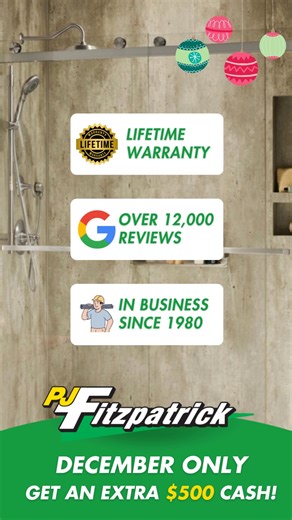 Ready to finally transform your bathroom? PJ Fitzpatrick is your exclusive Jacuzzi® Bath Remodel dealer — and the Jacuzzi Dealer of the Year, recognized for customer excellence, value, and expert one-day installations. Kick off the new year with a Special New Year Offer — receive an extra $500 in cash when you sign before the end of January. Luxury. Comfort. Speed. All from the team homeowners trust. 👉 To qualify: ✔️ Fill out the form ✔️ Screenshot this ad Your new bath is closer than you think