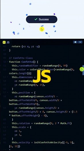 Confetti Button Animation | HTML, CSS & JS | #shorts #button