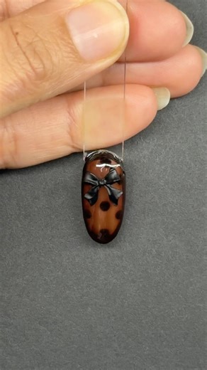 DIY bow nail art design🖤 | beginner friendly #diynailart #simplenails #nailart #nails #naildesign