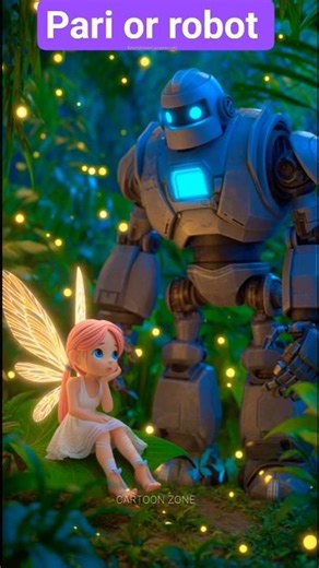 जादुई परी और रोबोट #shortvideo #cartoon #animecartoon #aivideo #robot #animation #robotics #pari