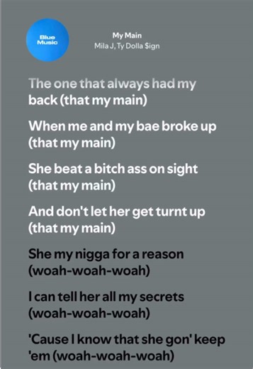 My Main - Mila J, Ty Dolla $ign Lyrics