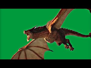 Flying dragon Green Screen. Effect 4K