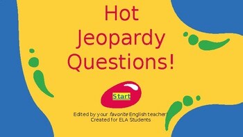ELA General Review Jeopardy Game (Middle/ High School) PowerPoint