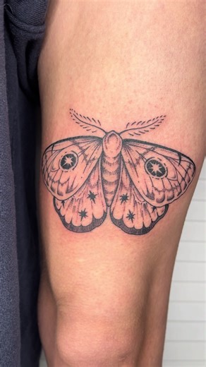 Custom Star Moth Tattoo Design Ideas