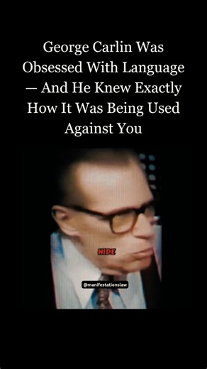 George Carlin was obsessed with language — and he knew exactly how it was being used against you. 🎤