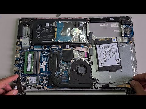 Disassembly Laptop Dell Inspiron 15 5000 Series P75F001 RAM SSD Hard Drive Upgrade Repair.